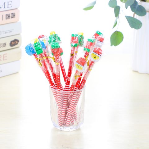 Cartoon Christmas Pencil Cute Eraser Student Studying Stationery 1 Piece