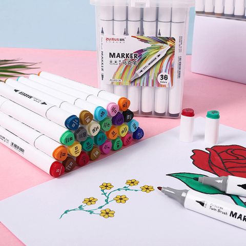 Creative Portable Boxed Marker Pen Double-headed Triangle Paintbrush 1 Set