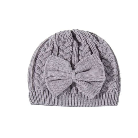 Girl's Fashion Solid Color Bowknot Wool Cap