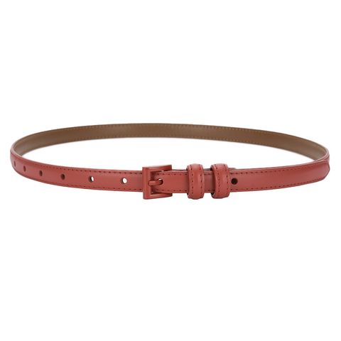 Fashion Solid Color Leather Buckle Women's Leather Belts 1 Piece