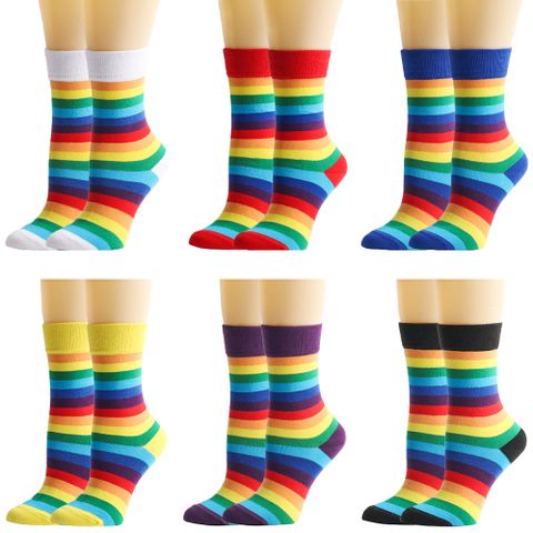 Unisex Mode Streifen Baumwolle Ankle Socken