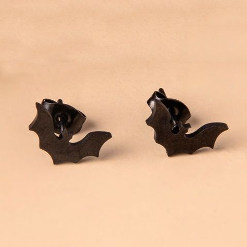 1 Pair Simple Style Bat Stainless Steel Ear Studs