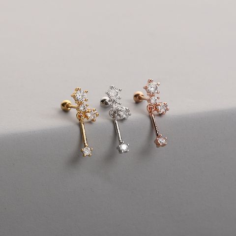 Fashion Cross Heart Shape Copper Drop Earrings Inlay Zircon Copper Earrings 1 Piece