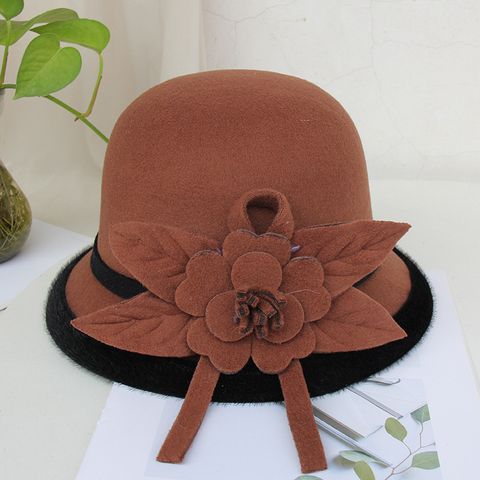 Women's Fashion Flower Flat Eaves Fedora Hat