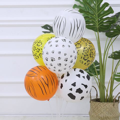 Date D'anniversaire Zèbre Peau De Tigre Émulsion Fête Ballons 1 Pièce