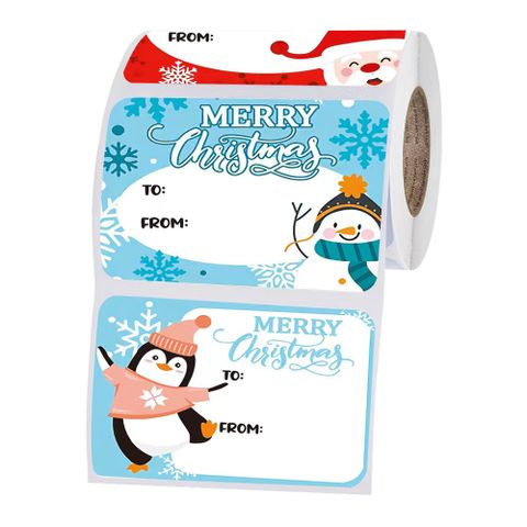 Christmas Penguin Snowman Copper Plate Sticker Party Gift Stickers