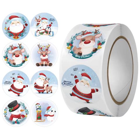 Christmas Santa Claus Elk Copper Plate Sticker Party Gift Stickers