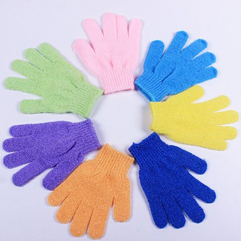 Fashion Solid Color Nylon Bath Gloves 1 Piece