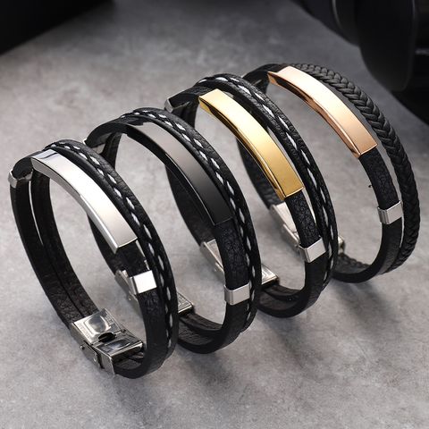 Fashion Geometric Stainless Steel Plating Couple Bracelets