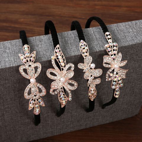 Fashion Flower Bow Knot Alloy Artificial Rhinestones Artificial Pearls Hair Band