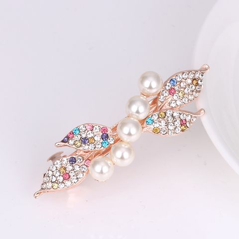 Sweet Flower Alloy Plating Artificial Rhinestones Artificial Pearls Hair Clip
