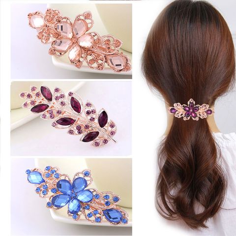 Fashion Flower Alloy Rhinestone Hair Clip