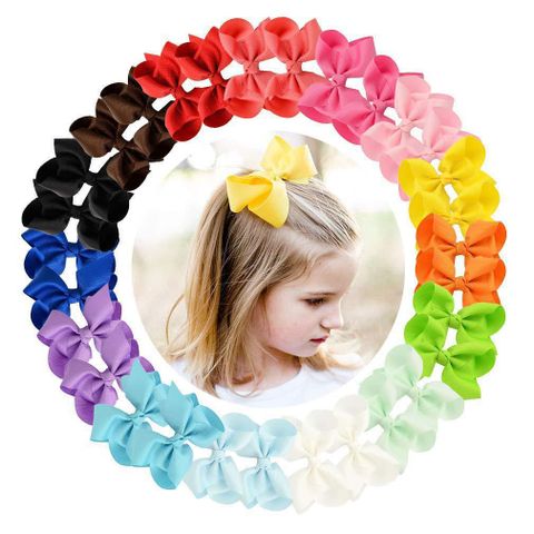 Fashion Solid Color Bow Knot Cloth Hair Clip 1 Piece
