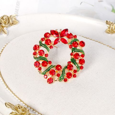 Fashion Wreath Alloy Plating Inlay Rhinestones Women's Brooches