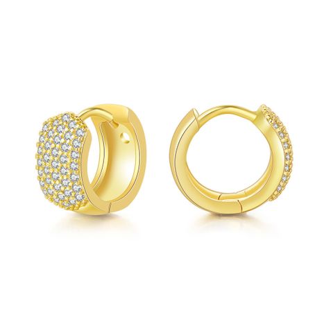 Fashion Geometric Copper Plating Zircon Hoop Earrings 1 Pair