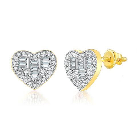 1 Piece 1 Pair Fashion Water Droplets Heart Shape Alloy Plating Rhinestones Zircon Women's Earrings Necklace