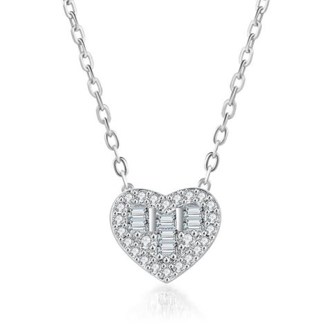 1 Piece 1 Pair Fashion Water Droplets Heart Shape Alloy Plating Rhinestones Zircon Women's Earrings Necklace