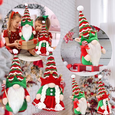 Christmas Cute Doll Stripe Pp Cloth Flannel Party Ornaments 1 Piece