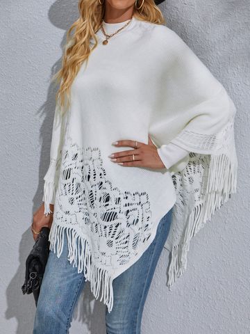 Sweater Long Sleeve Sweaters & Cardigans Braid Casual Solid Color
