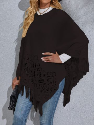Sweater Long Sleeve Sweaters & Cardigans Braid Casual Solid Color