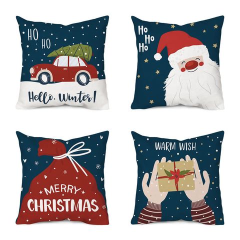 Cute Christmas Tree Santa Claus Polyester Pillow Cases