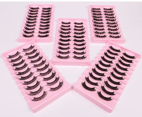 New 10 Pairs Of Chemical Fiber Natural Curved Thick Charm False Eyelashes