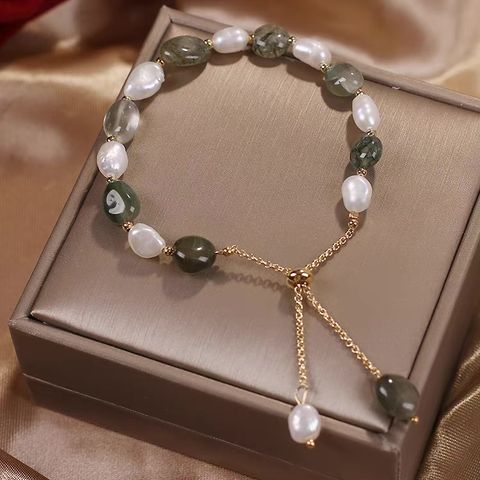 Retro Color Block Pearl Bracelets