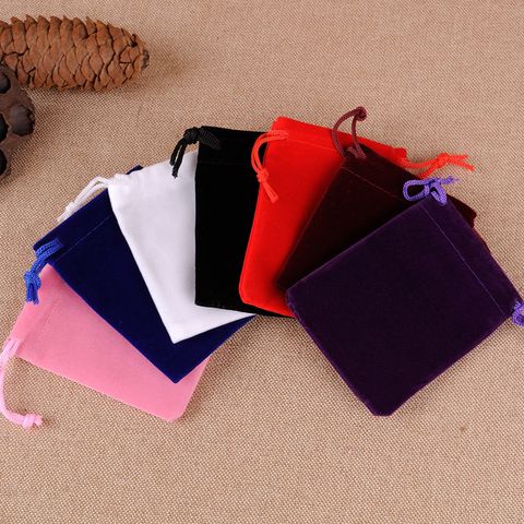 Fashion Solid Color Cloth Drawstring Jewelry Packaging Bags