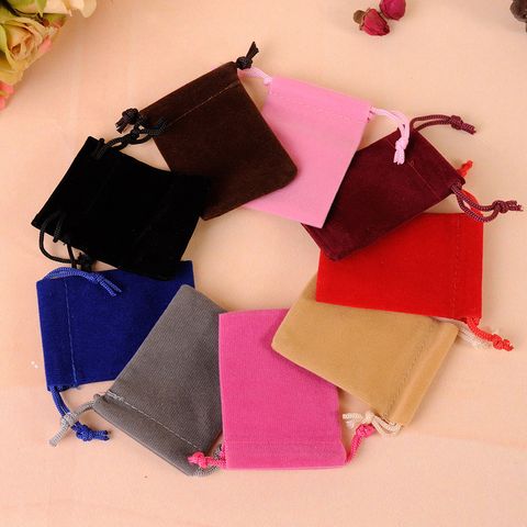 Fashion Solid Color Flannel Jewelry Packaging Bags 1 Piece