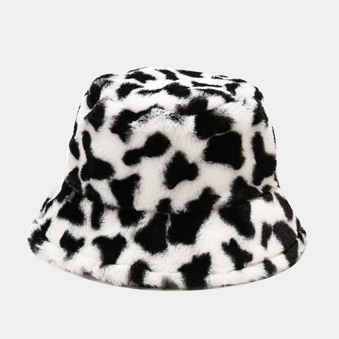 Women's Fashion Cow Pattern Wide Eaves Bucket Hat