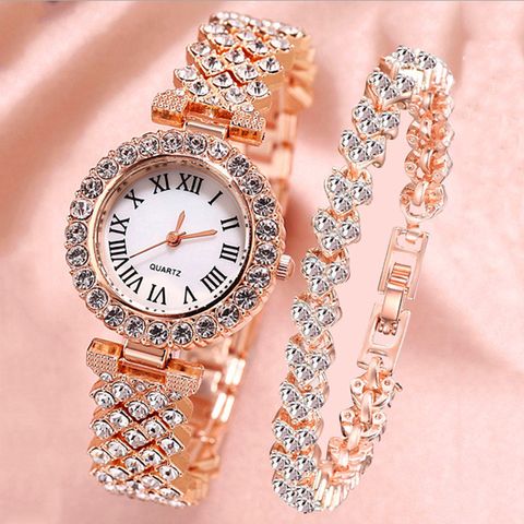 Casual Round Jewelry Buckle Quartz Women's Watches