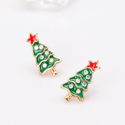 Fashion Christmas Tree Santa Claus Alloy Plating Women's Ear Studs 1 Pair