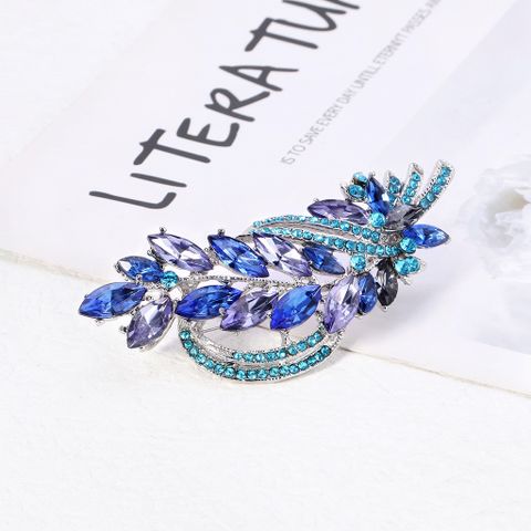 Retro Flower Alloy Inlay Rhinestones Unisex Brooches