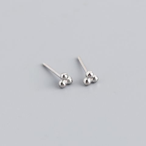 Simple Style Solid Color Silver Ear Studs 1 Pair