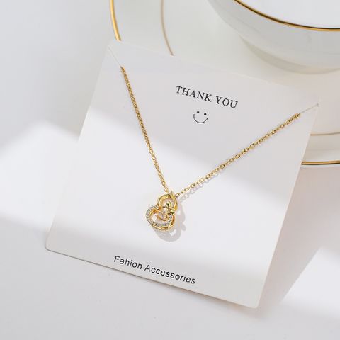 Fashion Geometric Titanium Steel Plating Zircon Necklace