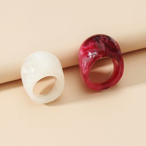 Nihaojewelry Wholesale Jewelry Simple Retro Acrylic Thick Ring 2-piece Set
