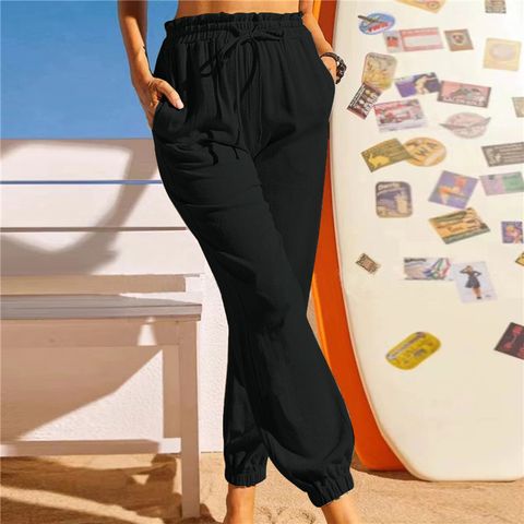Women's Daily Casual Solid Color Full Length Jogger Pants