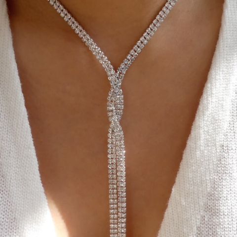 Fashion Geometric Alloy Inlay Rhinestones Women's Pendant Necklace 1 Piece