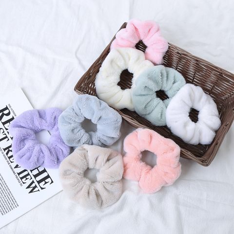 Simple Style Solid Color Cloth Plush Hair Tie 1 Piece