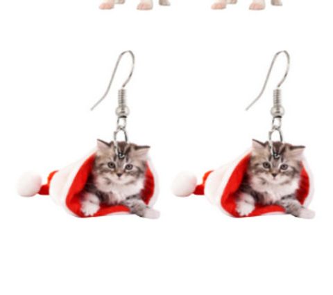 Cute Dog Cat Arylic Women's Earrings 1 Pair