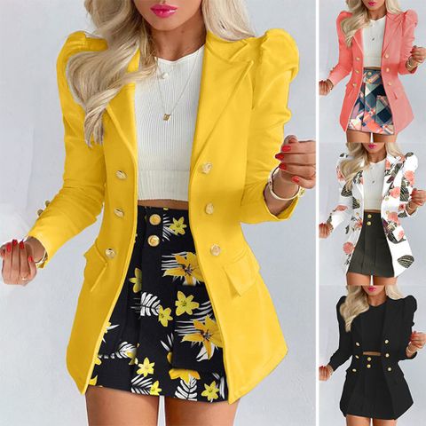 Women's Fashion Solid Color Flower Polyester Printing Skirt Sets