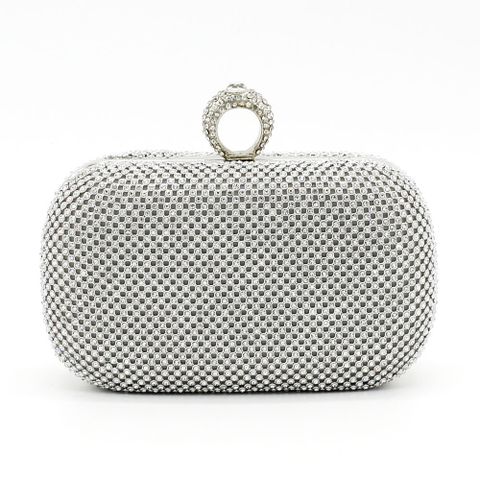 Black Gold Silver Polyester Solid Color Oval Evening Bags