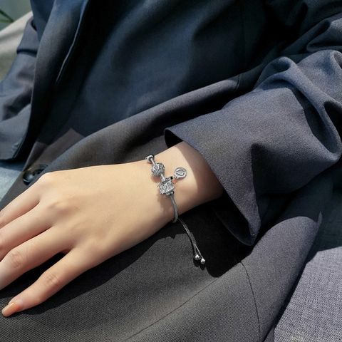 Simple Style Geometric Alloy Plating Artificial Gemstones Women's Bracelets