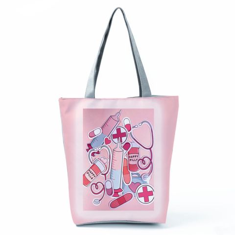Women's Classic Style Syringe Polyester Shopping Bags