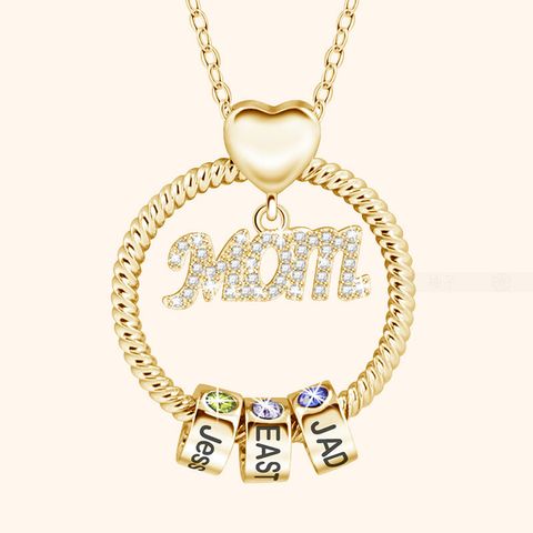 Fashion Simple Style Letter Copper Plating Metal Artificial Gemstones
