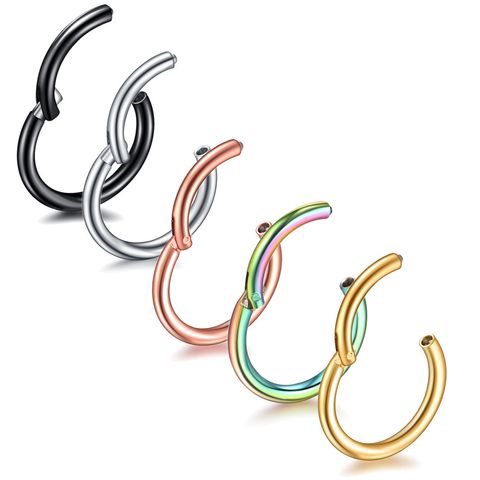 1 Piece Fashion Solid Color Plating Metal Nose Ring