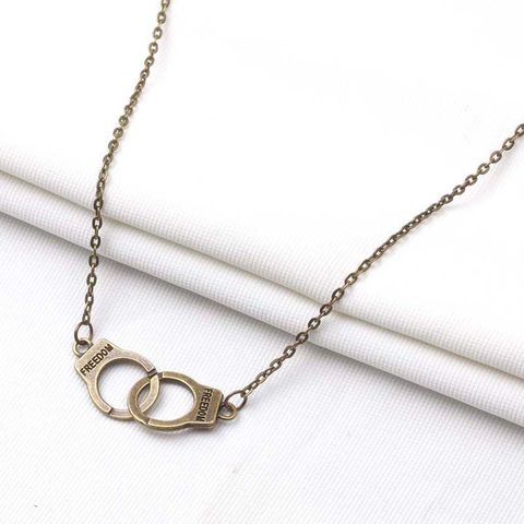 Fashion Handcuffs Alloy Plating Couple Necklace 1 Piece