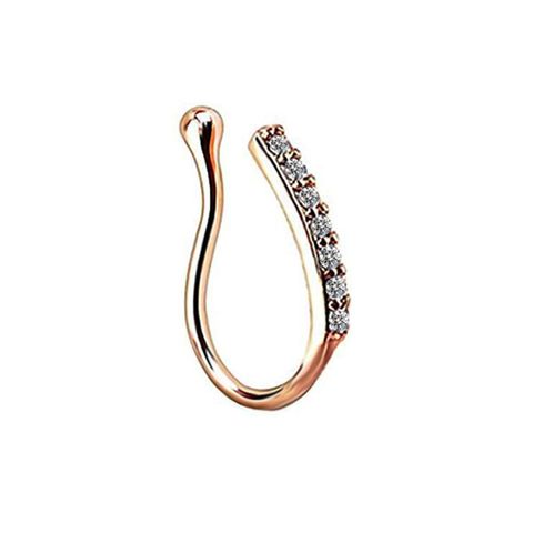 Simple Style Heart Shape Stainless Steel Inlay Zircon Nose Ring 1 Piece