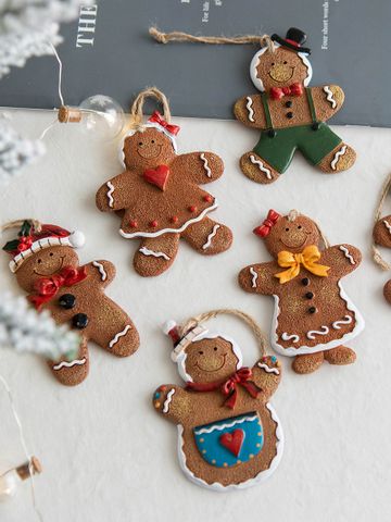 Christmas Cute Gingerbread Resin Party Hanging Ornaments 1 Piece