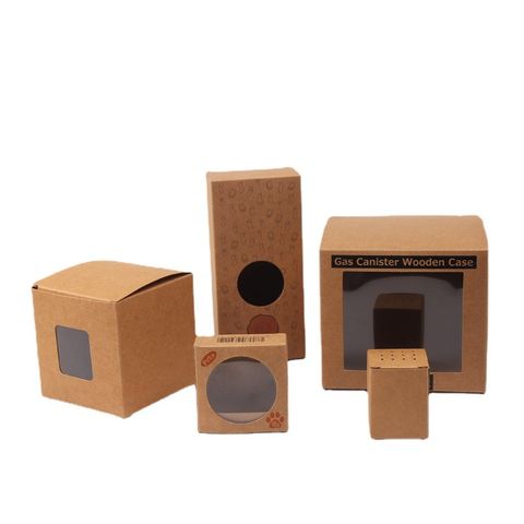 Simple Style Solid Color Kraft Paper Paper Box 1 Piece